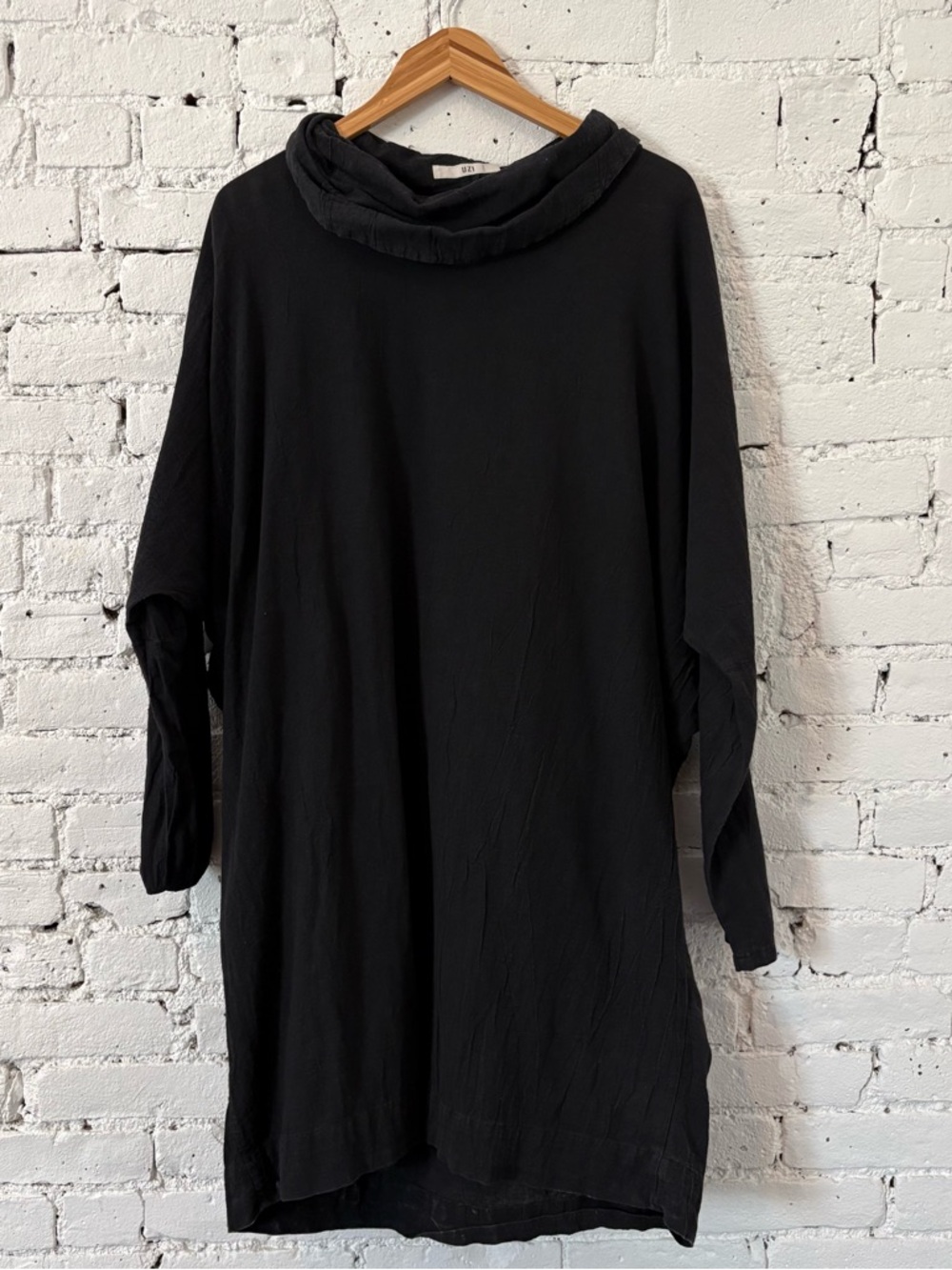 UZI NYC Black Long Sleeve Tunic Dress, one size